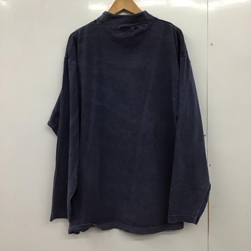 バンズ VANS カットソー 長袖 長袖カットソー プリントカットソー スタンドネック 4L ロゴ、文字 紺 / ネイビー /  メンズ USED 古着 中古 10150281
