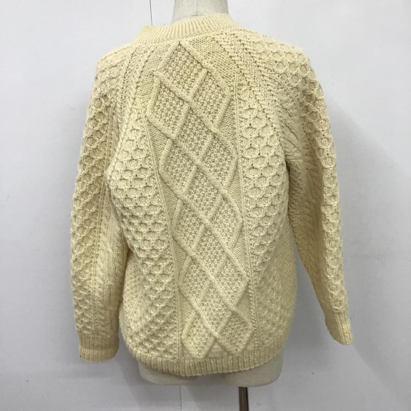 古着 USED カーディガン 長袖 ニット 無地 アイボリー / アイボリー /  メンズ USED 古着 中古 10105684