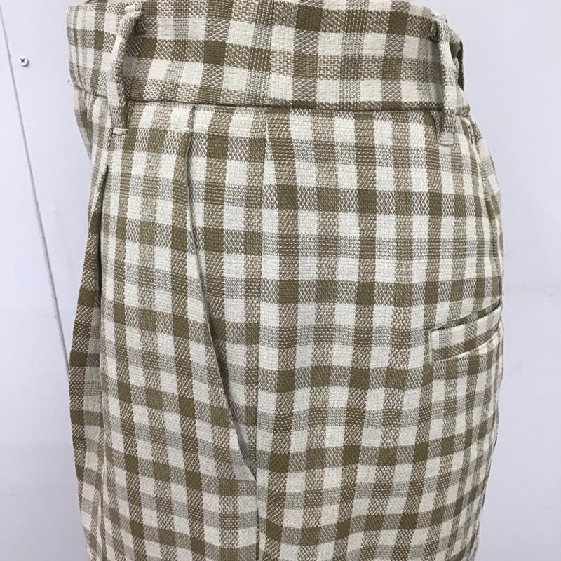 ローリーズファーム LOWRYS FARM パンツ スラックス lf520079ad ギンガムバスケットパンツ フレアパンツ チェックパンツ M チェック ベージュ / ベージュ /  レディース USED 古着 中古 10109213
