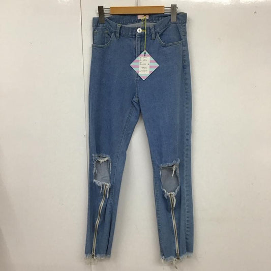 リルリリー lilLilly パンツ デニム、ジーンズ L18SS-PT201 デニムパンツ ダメージパンツ M 無地 インディゴ / インディゴ /  レディース USED 古着 中古 10117416
