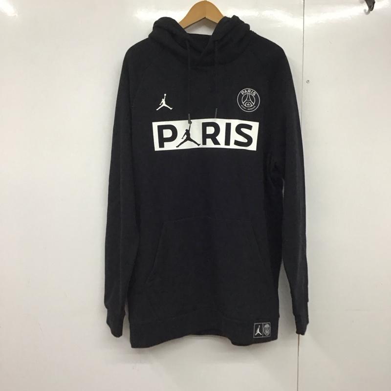 エアジョーダン AIR JORDAN パーカー 長袖 19SS ParisSaintGerman プルオーバーパーカー XL ロゴ、文字 黒 / ブラック /  メンズ USED 古着 中古 10144536