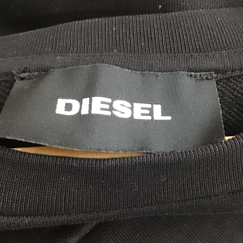 ディーゼル DIESEL トレーナー 長袖 長袖トレーナー スウェット クルーネック プルオーバー XL ロゴ、文字 黒 / ブラック /  メンズ USED 古着 中古 10144562
