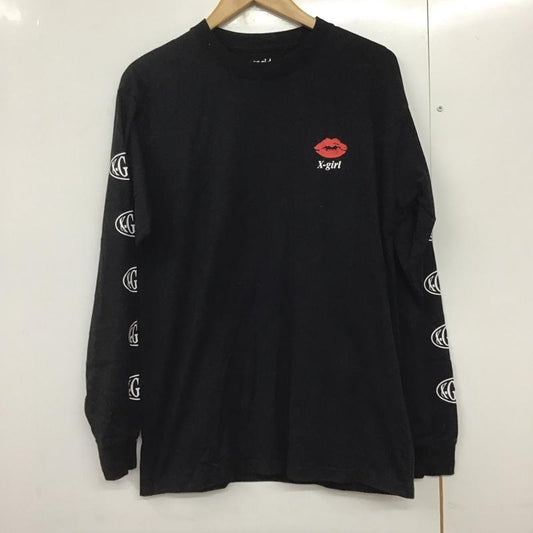 エックスガール X-girl Tシャツ 長袖 M プリント 黒 / ブラック /  レディース USED 古着 中古 10140695