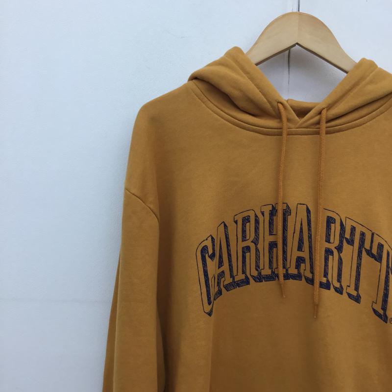 カーハートダブリューアイピー Carhartt WIP パーカー 長袖 Carhartt WIP Hooded Scrawl Sweat L ロゴ、文字 マスタード / マスタード /  メンズ USED 古着 中古 10122367