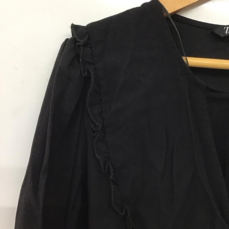 ザラ ZARA チュニック 長袖 M 無地 黒 / ブラック /  レディース USED 古着 中古 10139495