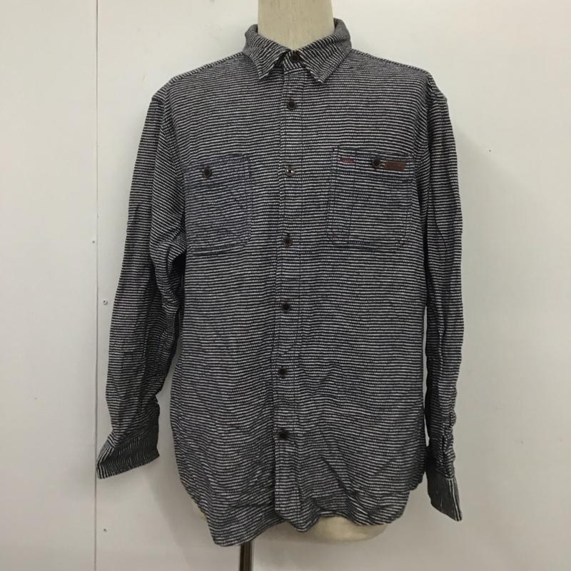 ディッキーズ Dickies シャツ、ブラウス 長袖 L  白 / ホワイト / X 紺 / ネイビー /  メンズ USED 古着 中古 10106671
