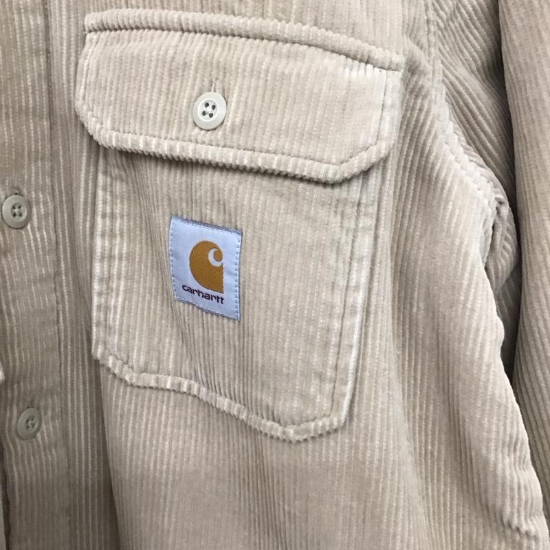 カーハート Carhartt ジャケット、上着 ジャンパー、ブルゾン カジュアルジャケット アウター カラージャケット コーデュロイジャケット S ロゴ、文字 ベージュ / ベージュ /  メンズ USED 古着 中古 10148361