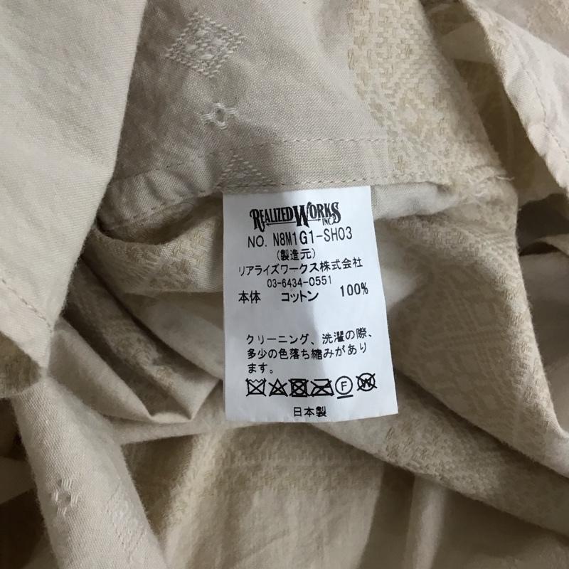 コードナンバーエイト CHORD NUMBER EIGHT シャツ、ブラウス 長袖 長袖シャツ ノーカラーシャツ ヘンリーネックシャツ L 総柄 ベージュ / ベージュ /  メンズ USED 古着 中古 10125313