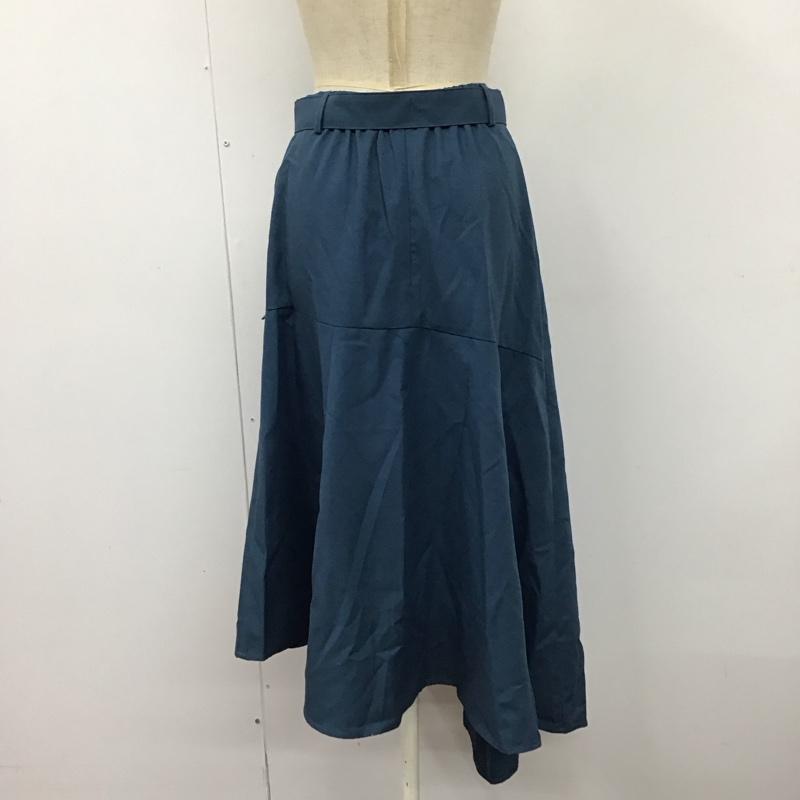 ムルーア MURUA スカート ひざ丈スカート 012310801801 スイッチフレアAラインスカート 2 無地 青 / ブルー /  レディース USED 古着 中古 10121410