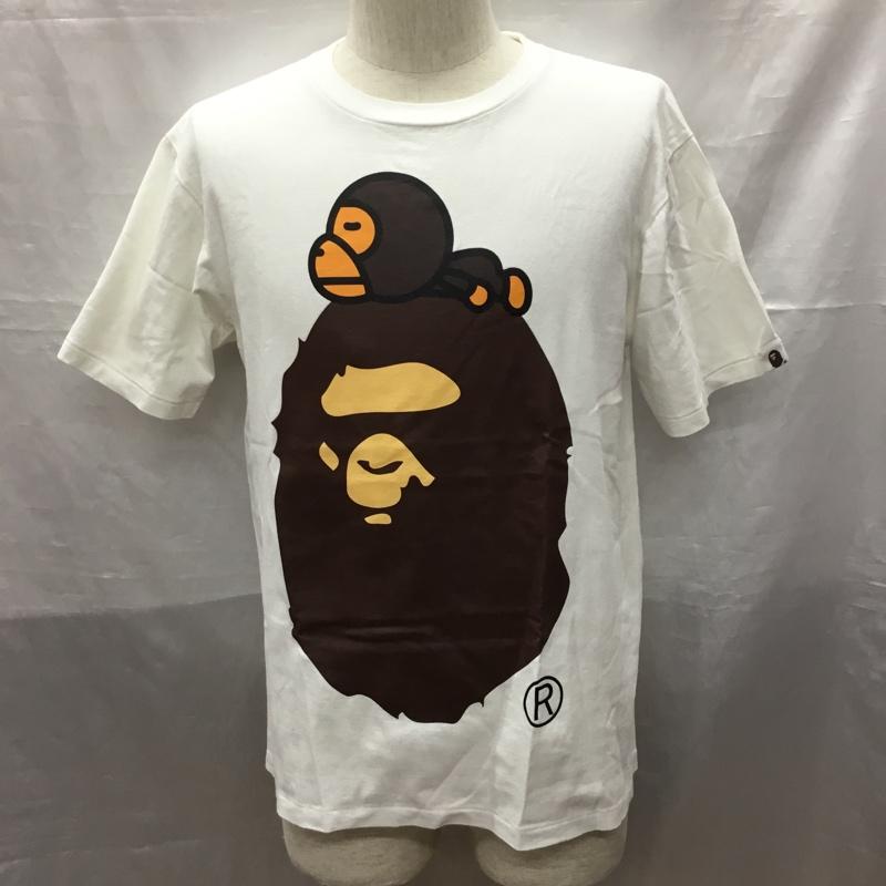 アベイシングエイプ A BATHING APE Tシャツ 半袖 BAPE APE HEAD マイロ M プリント 白 / ホワイト /  メンズ USED 古着 中古 10119808
