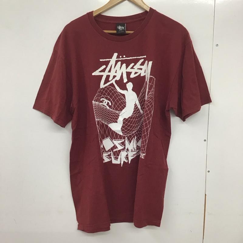 ステューシー STUSSY Tシャツ 半袖 L ロゴ、文字 X プリント えんじ / ワインレッド /  メンズ USED 古着 中古 10133104