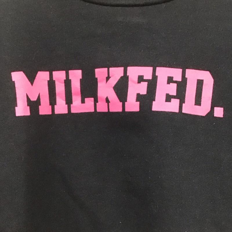 ミルクフェド MILKFED. トレーナー 長袖 長袖トレーナー スウェット クルーネック プルオーバー ONE SIZE ロゴ、文字 紺 / ネイビー /  レディース USED 古着 中古 10142649