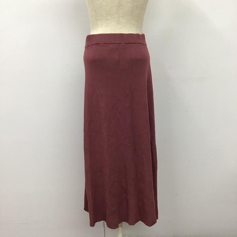 ザラ ZARA スカート ロングスカート ロングスカート ニットスカート フレアスカート S 無地 えんじ / ワインレッド /  レディース USED 古着 中古 10125168