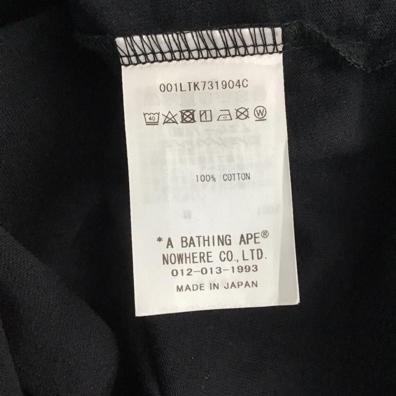 アベイシングエイプ A BATHING APE カットソー 長袖 長袖カットソー プリントカットソー クルーネック L プリント 黒 / ブラック /  メンズ USED 古着 中古 10142388