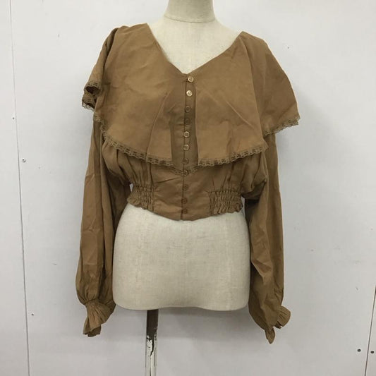 ヘザー Heather シャツ、ブラウス 長袖 HE066070TS ショート丈 ビッグカラー FREE 無地 ベージュ / ベージュ /  レディース USED 古着 中古 10107492