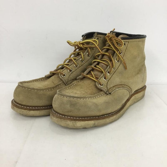 レッドウィング RED WING ブーツ ショートブーツ 8173 6inch CLASSIC MOC TOE USA7.5E US：7.5 ロゴ、文字 ベージュ / ベージュ /  メンズ USED 古着 中古 10150975