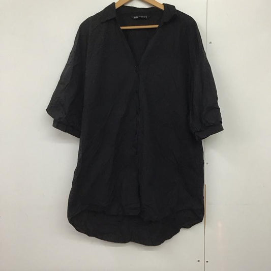 ザラ ZARA シャツ、ブラウス 半袖 M 無地 黒 / ブラック /  レディース USED 古着 中古 10142921