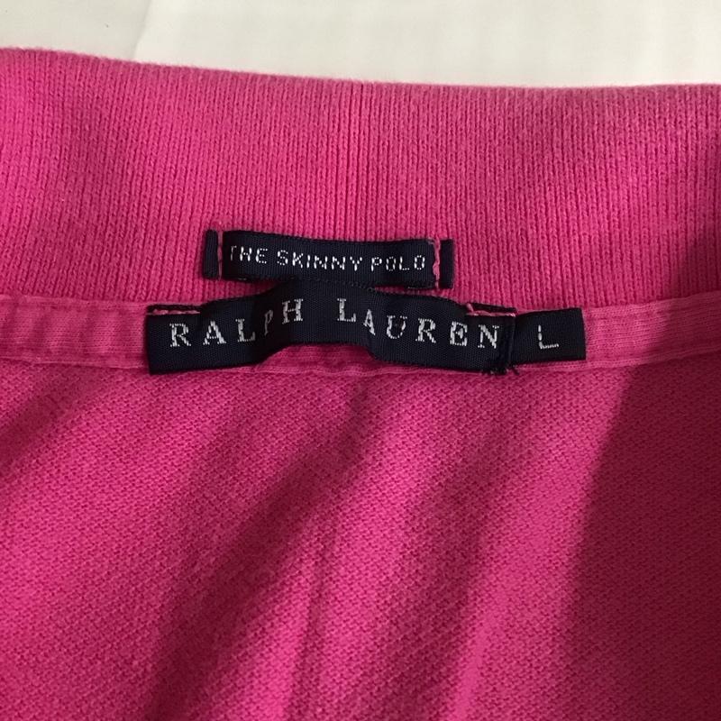 ラルフローレン RALPHLAUREN ポロシャツ 半袖 半袖ポロシャツ カラーシャツ 半袖カットソー L ロゴ、文字 桃 / ピンク /  レディース USED 古着 中古 10116319