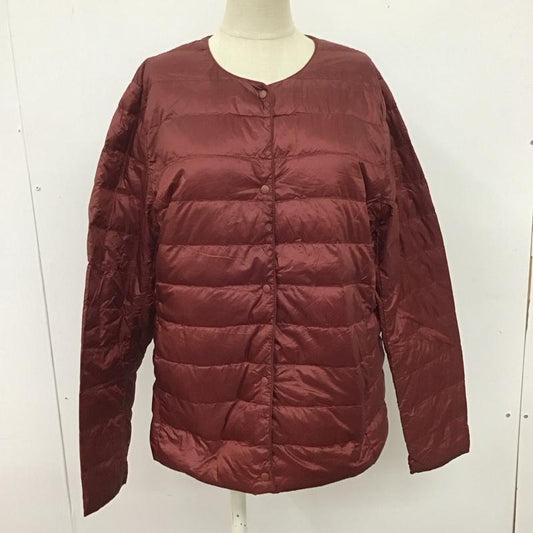 ユニクロ UNIQLO ジャケット、上着 ジャケット、ブレザー 211-409116 ダウンジャケット アウター カジュアルジャケット XL 無地 えんじ / ワインレッド /  レディース USED 古着 中古 10109011