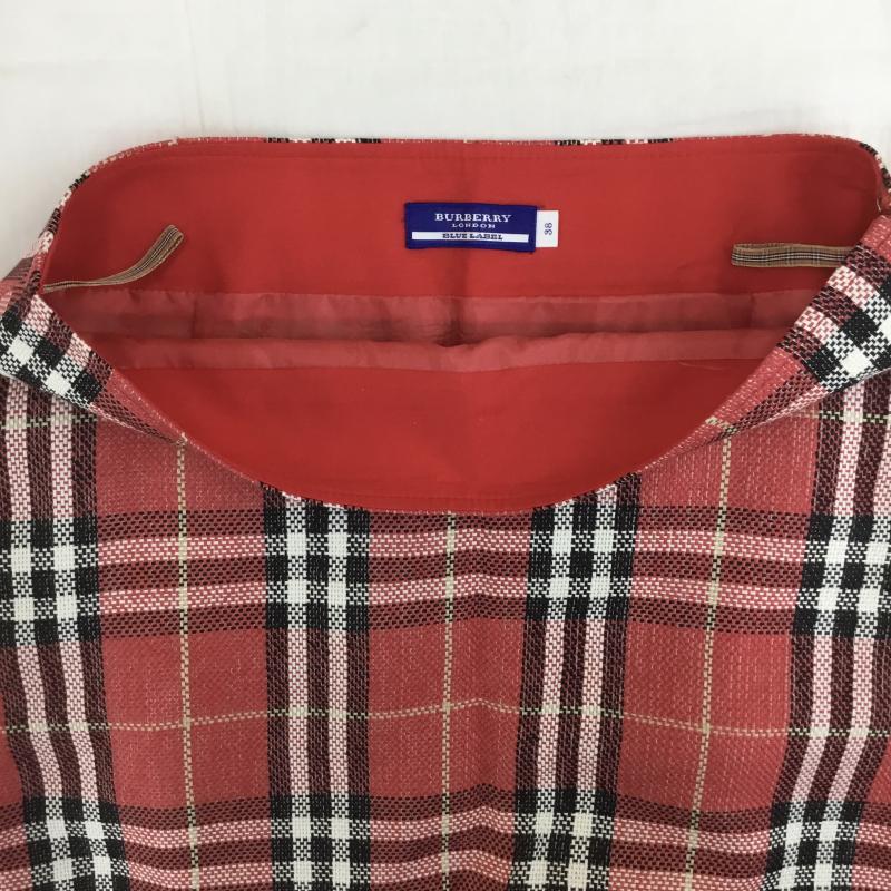 バーバリー BURBERRY スカート ミニスカート 38 チェック 赤 / レッド /  レディース USED 古着 中古 10110714