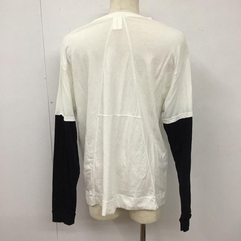 古着 USED カットソー 長袖 長袖カットソー クルーネックカットソー ロングスリーブカットソー プリントTシャツ M 無地 白 / ホワイト / X 黒 / ブラック /  メンズ USED 古着 中古 10114681