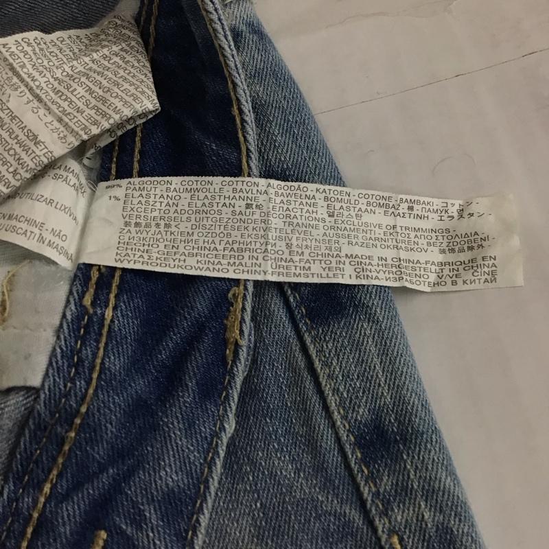 ザラ ZARA パンツ デニム、ジーンズ 4433 004 400 ストレッチ ダメージ加工 青 / ブルー /  レディース USED 古着 中古 10117734