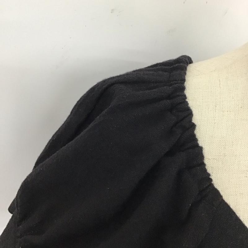 スナイデル SNIDEL ワンピース ひざ丈スカート swfo184064 パフスリボディコンワンピ 半袖ワンピース タイトワンピース 0 無地 黒 / ブラック /  レディース USED 古着 中古 10120101
