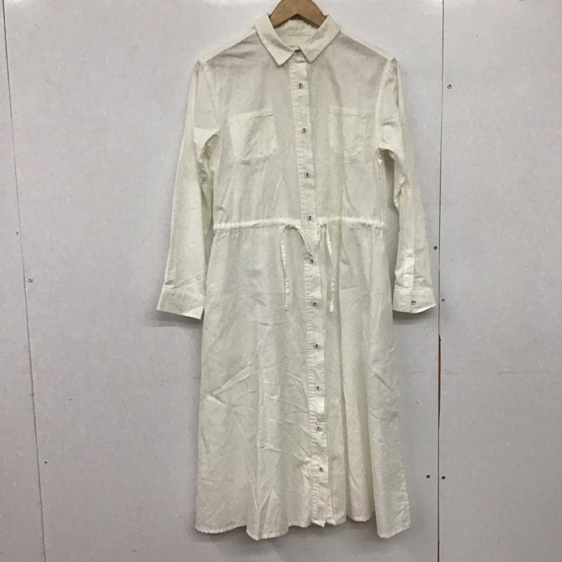 サマンサモスモス Samansa Mos2 ワンピース ロングスカート 1102291 シャツワンピース 長袖 ドロスト FREE 無地 白 / ホワイト /  レディース USED 古着 中古 10146509