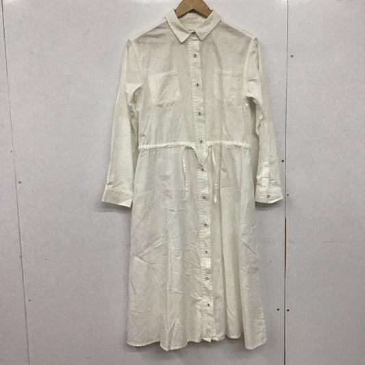 サマンサモスモス Samansa Mos2 ワンピース ロングスカート 1102291 シャツワンピース 長袖 ドロスト FREE 無地 白 / ホワイト /  レディース USED 古着 中古 10146509