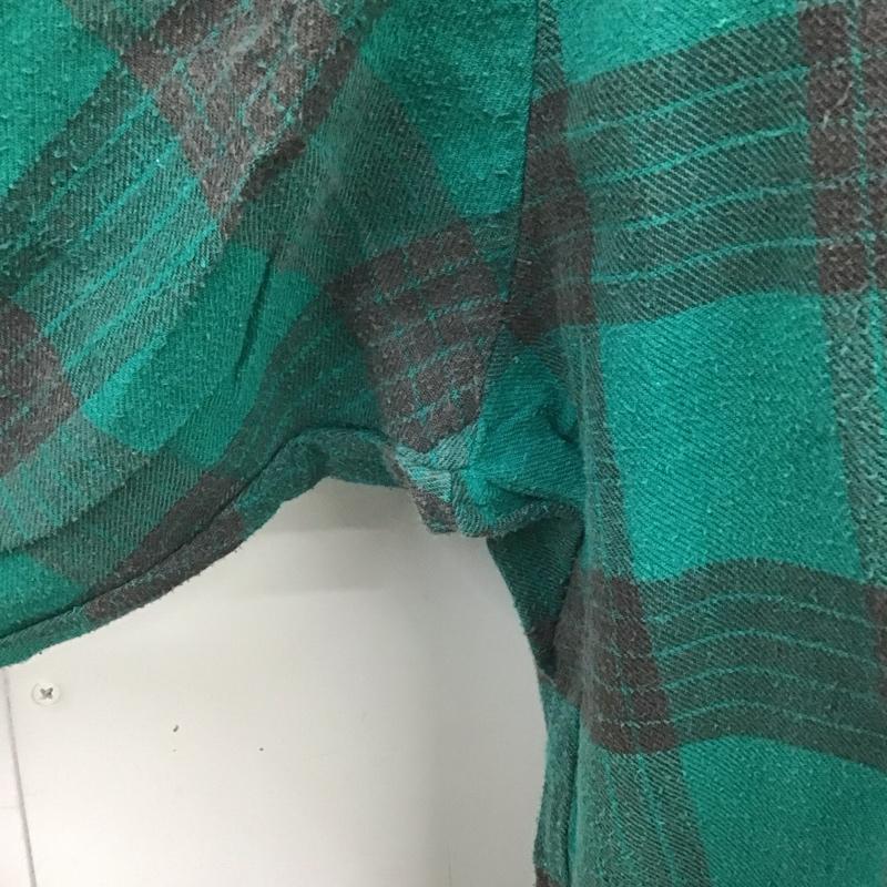古着 USED シャツ、ブラウス 長袖 ボタンダウン M チェック 緑 / グリーン / X 黒 / ブラック /  メンズ USED 古着 中古 10107043