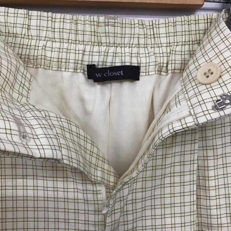 ダブルクローゼット w closet ボトムス ボトムス 343117 ワイドパンツ ハイウエスト FREE チェック マルチカラー / マルチカラー /  レディース USED 古着 中古 10146608