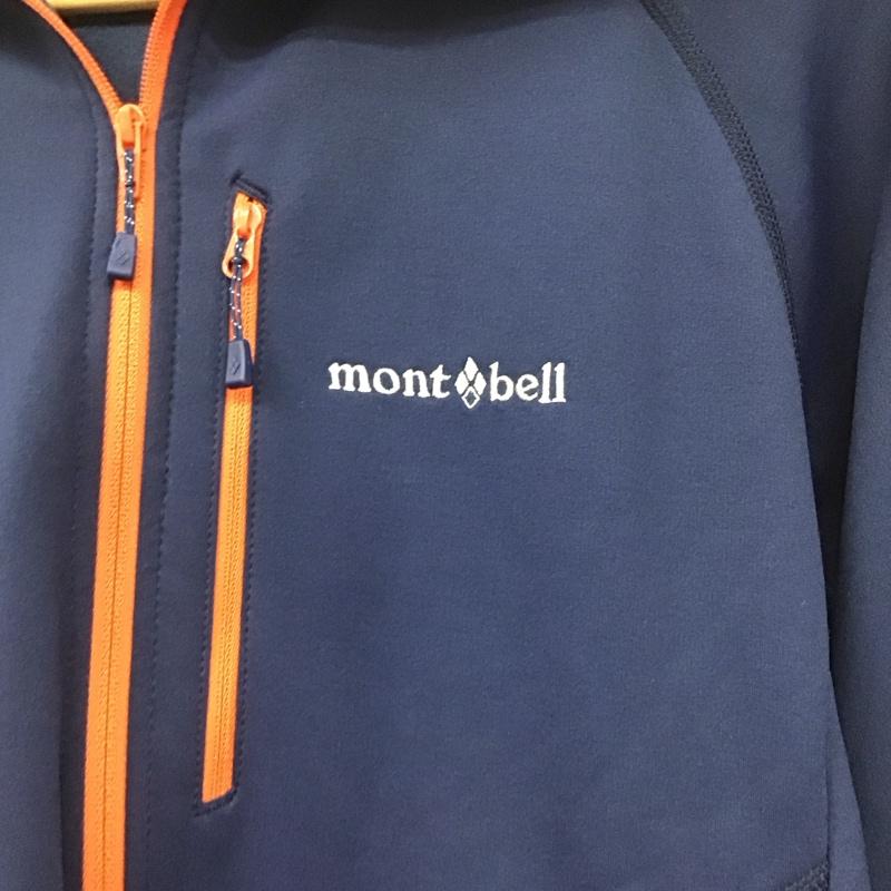 モンベル mont-bell パーカー 長袖 ジップパーカー M 無地 紺 / ネイビー /  メンズ USED 古着 中古 10144739