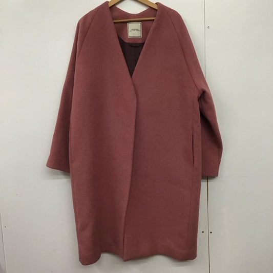 ジーナシス JEANASIS コート コート一般 js071070ad ショートビーバーノーカラーコート FREE 無地 桃 / ピンク /  レディース USED 古着 中古 10145409