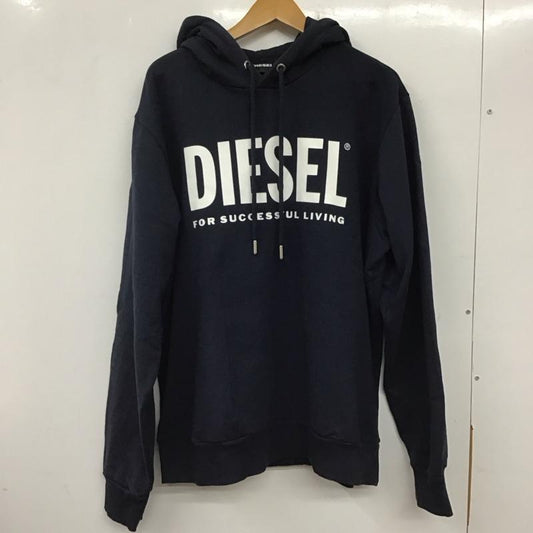 ディーゼル DIESEL パーカー 長袖 長袖パーカー プルオーバーパーカー スウェット XL ロゴ、文字 紺 / ネイビー /  メンズ USED 古着 中古 10137054