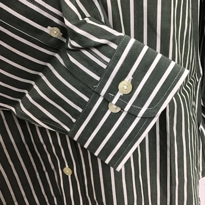ブルックスブラザーズ BROOKS BROTHERS シャツ、ブラウス 長袖 M ストライプ 白 / ホワイト / X カーキ / カーキ /  メンズ USED 古着 中古 10111185