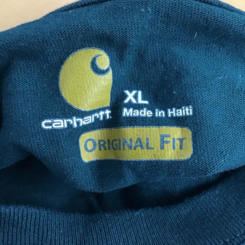 カーハート Carhartt Tシャツ 半袖 半袖カットソー プリントTシャツ クルーネックカットソー XL ロゴ、文字 緑 / グリーン /  メンズ USED 古着 中古 10140101