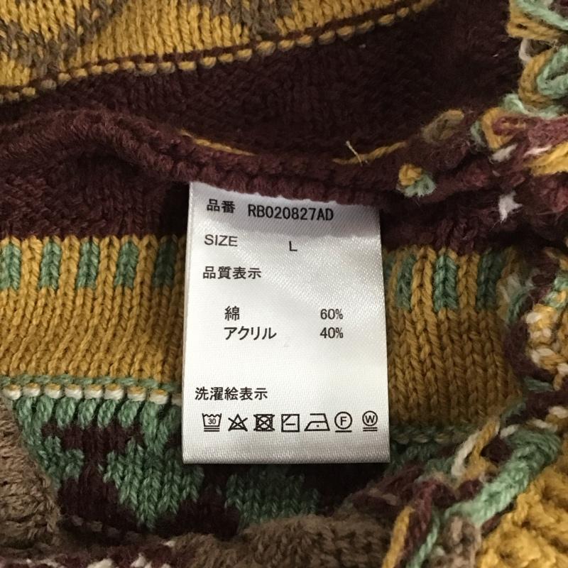 レイジブルー RAGEBLUE ニット、セーター 長袖 長袖ニットカットソー ジップアップネック セーター L 総柄 マルチカラー / マルチカラー /  メンズ USED 古着 中古 10132592