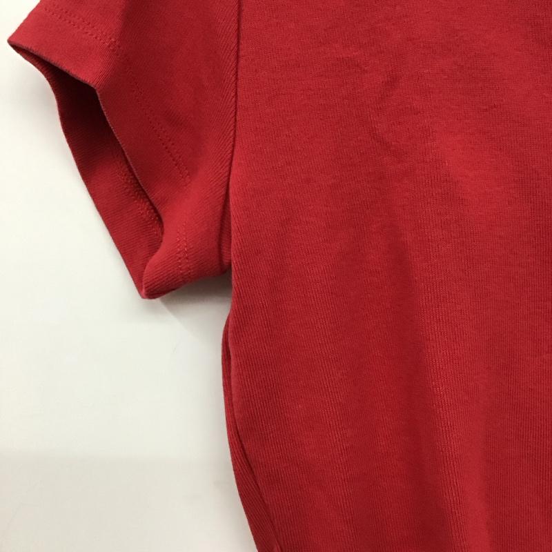 トミーヒルフィガー TOMMY HILFIGER Tシャツ 半袖 半袖カットソー プリントTシャツ クルーネックカットソー M ロゴ、文字 赤 / レッド /  レディース USED 古着 中古 10149415