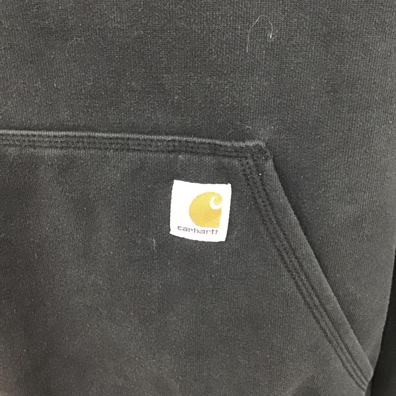 カーハート Carhartt パーカー 長袖 フーディ L ロゴ、文字 黒 / ブラック /  メンズ USED 古着 中古 10106283