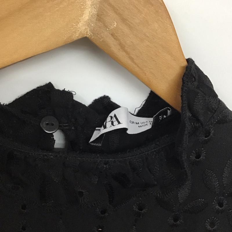 ザラ ZARA ニット、セーター 長袖 長袖ニットカットソー プルオーバー セーター M 無地 黒 / ブラック /  レディース USED 古着 中古 10145413