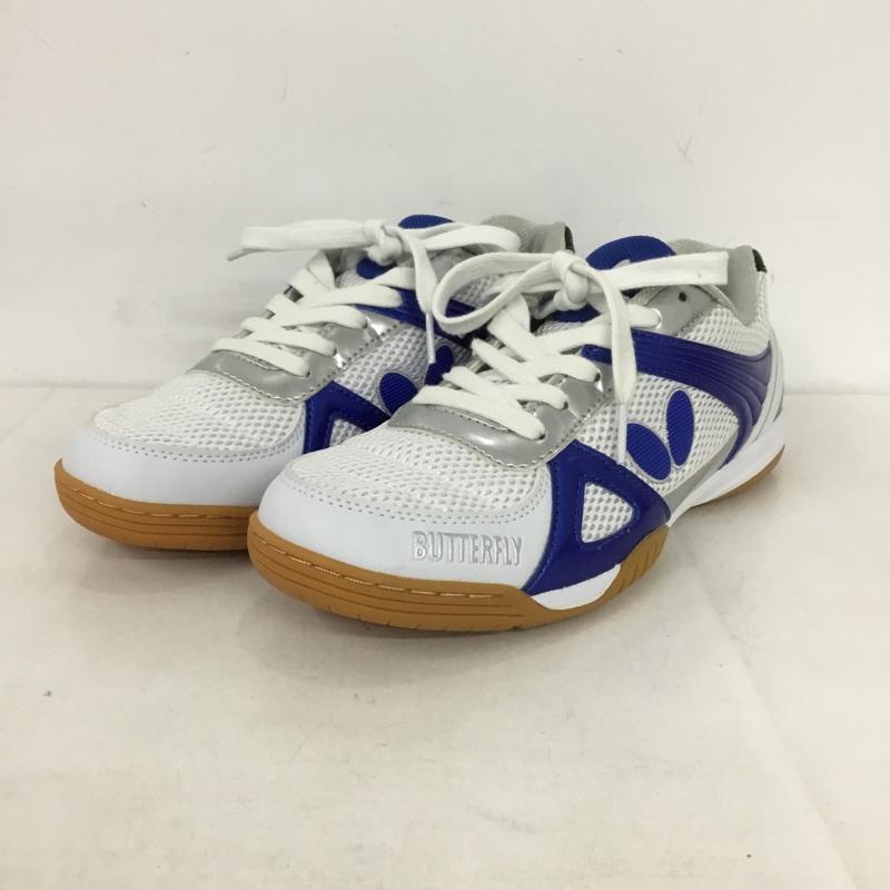 バタフライ BUTTERFLY スニーカー スニーカー 93600 レゾライン トライネックス 卓球シューズ 25.0cm 25.0cm ロゴ、文字 青 / ブルー / X 白 / ホワイト / X 黒 / ブラック /  レディース USED 古着 中古 10142516