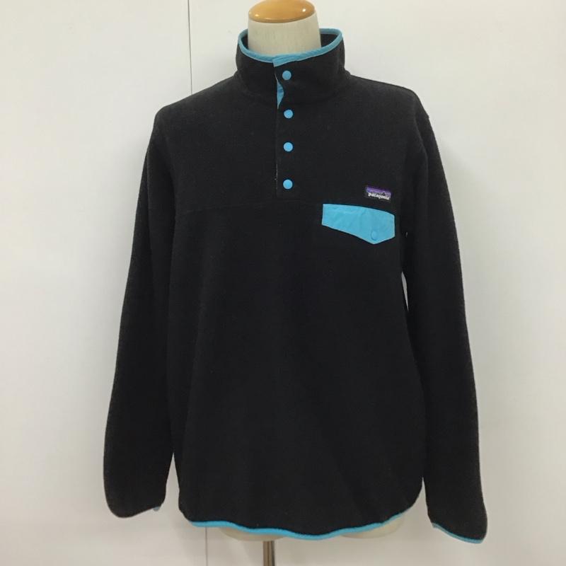 パタゴニア patagonia カットソー 長袖 25455FA15 シンチラスナップT フリースプルオーバー 長袖カットソー L ロゴ、文字 黒 / ブラック /  レディース USED 古着 中古 10110351