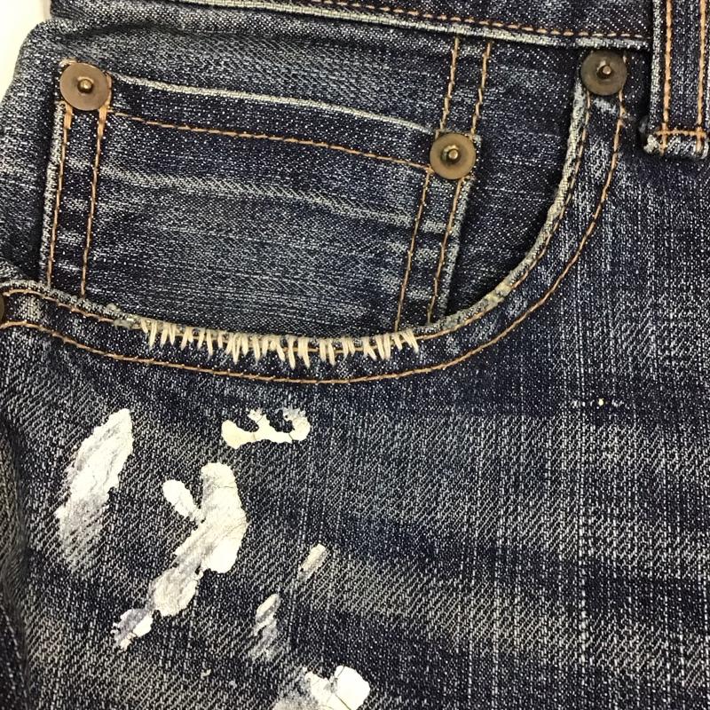 グラム glamb パンツ デニム、ジーンズ デニムパンツ ストレートパンツ カジュアルパンツ 1 ダメージ加工 インディゴ / インディゴ /  メンズ USED 古着 中古 10118424