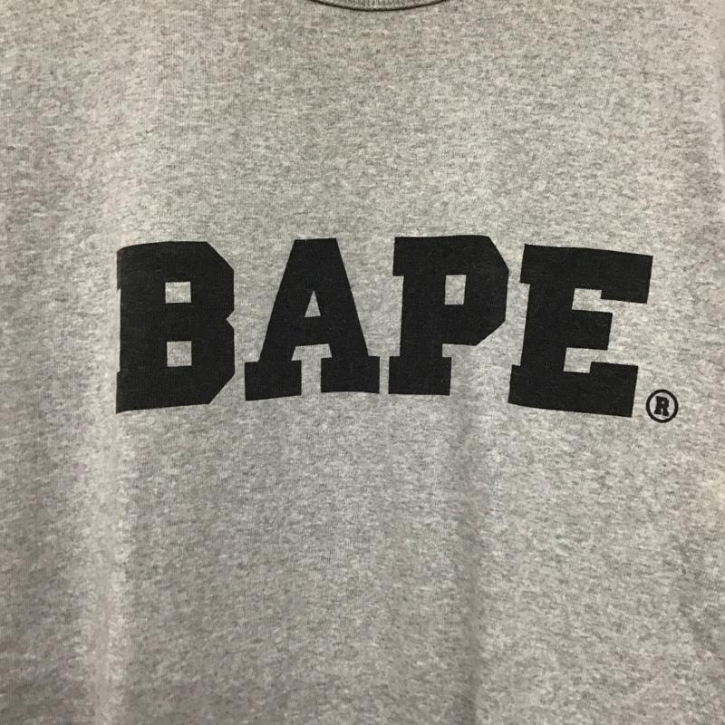 ベイプ BAPE Tシャツ 半袖 半袖カットソー プリントTシャツ クルーネックカットソー L プリント 灰 / グレー /  メンズ USED 古着 中古 10142627