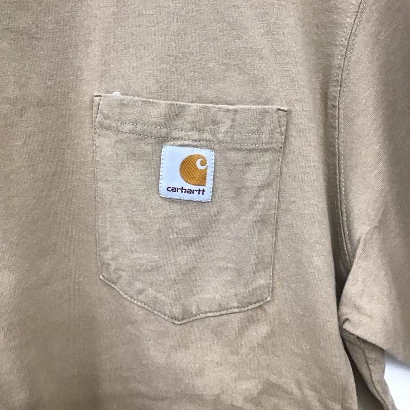 カーハート Carhartt Tシャツ 半袖 半袖カットソー プリントTシャツ クルーネックカットソー L ロゴ、文字 ベージュ / ベージュ /  メンズ USED 古着 中古 10148698