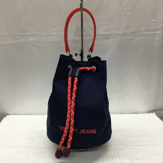 トミー ジーンズ TOMMY JEANS ハンドバッグ ハンドバッグ AW0AW08052 ミニバケツバッグ ショルダー 2WAY ロゴ、文字 紺 / ネイビー / X 赤 / レッド /  レディース USED 古着 中古 10107594