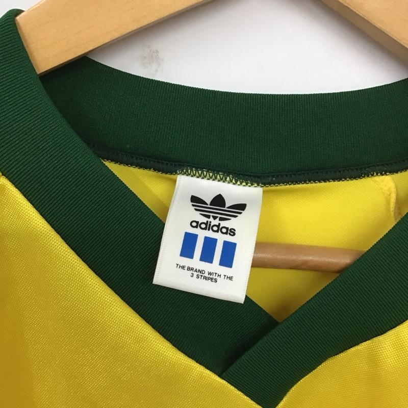 アディダス adidas Tシャツ 半袖 無地 X ロゴ、文字 黄 / イエロー /  メンズ USED 古着 中古 10128491