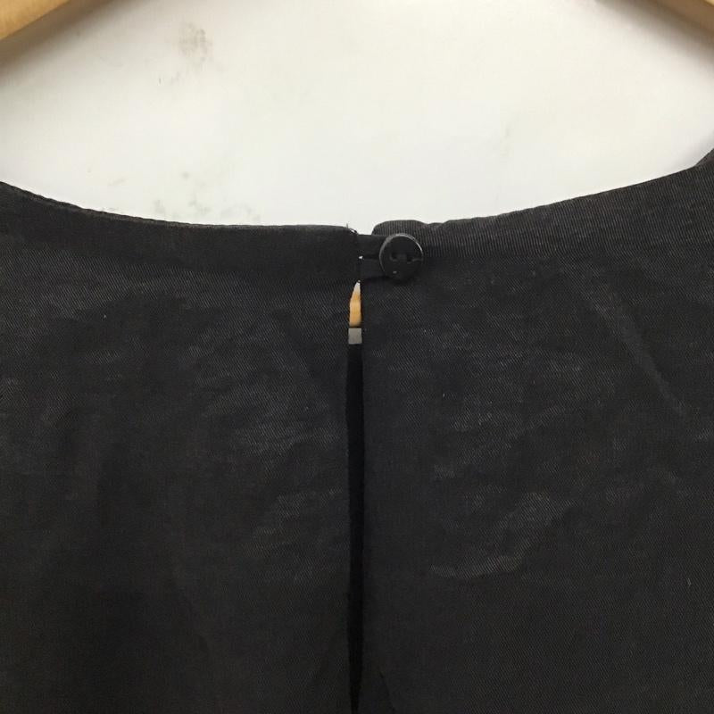 ザラ ZARA ワンピース ひざ丈スカート 長袖ワンピース フレアスカート パフスリーブ L 無地 黒 / ブラック /  レディース USED 古着 中古 10128742