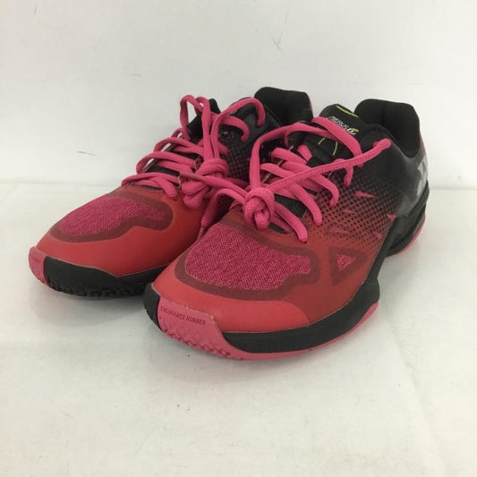 ヨネックス YONEX スニーカー スニーカー SHTAD2WG パワークッション エアラスダッシュ2 ワイドGC テニスシューズ 23.5cm 23.5cm ロゴ、文字 黒 / ブラック / X 赤 / レッド /  レディース USED 古着 中古 10142501