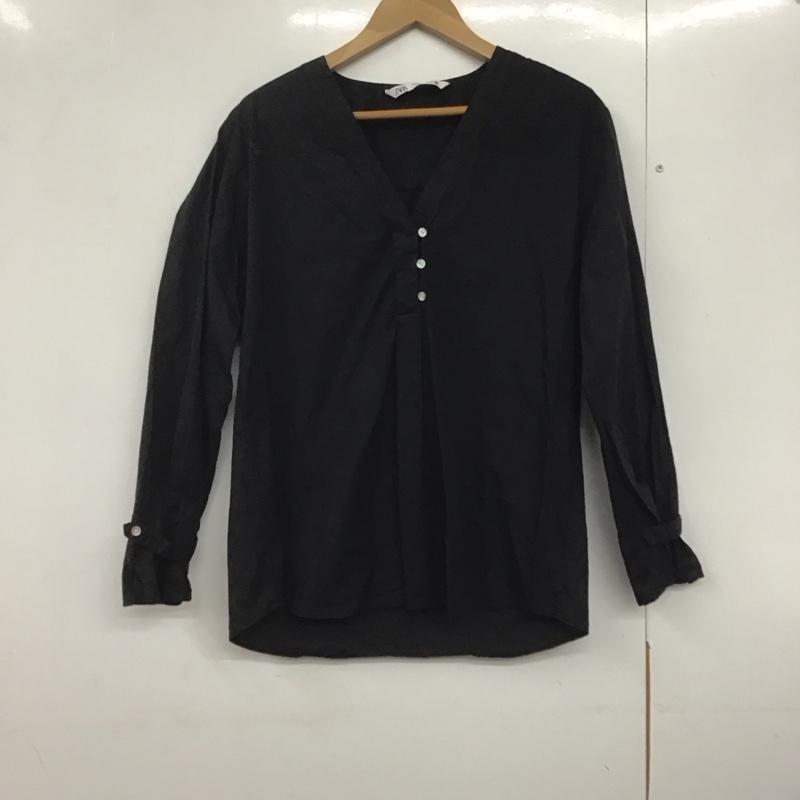 ザラ ZARA シャツ、ブラウス 長袖 長袖シャツ 無地シャツ ヘンリーネック S 無地 黒 / ブラック /  レディース USED 古着 中古 10142675